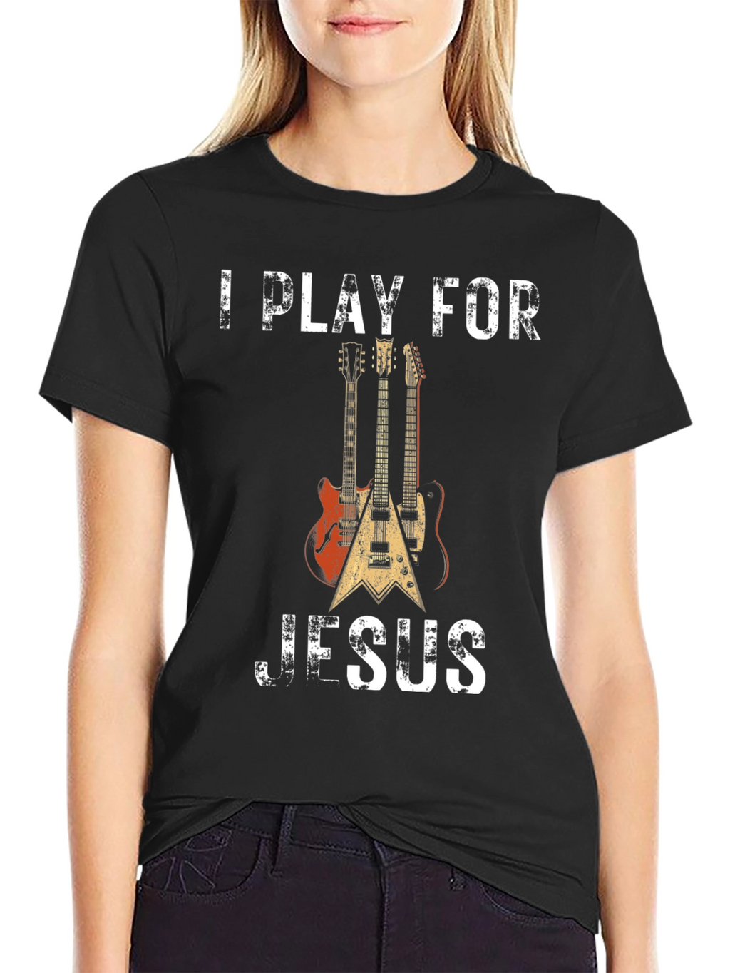 I Play for Jesus T-Shirt: Guitar Christian Apparel