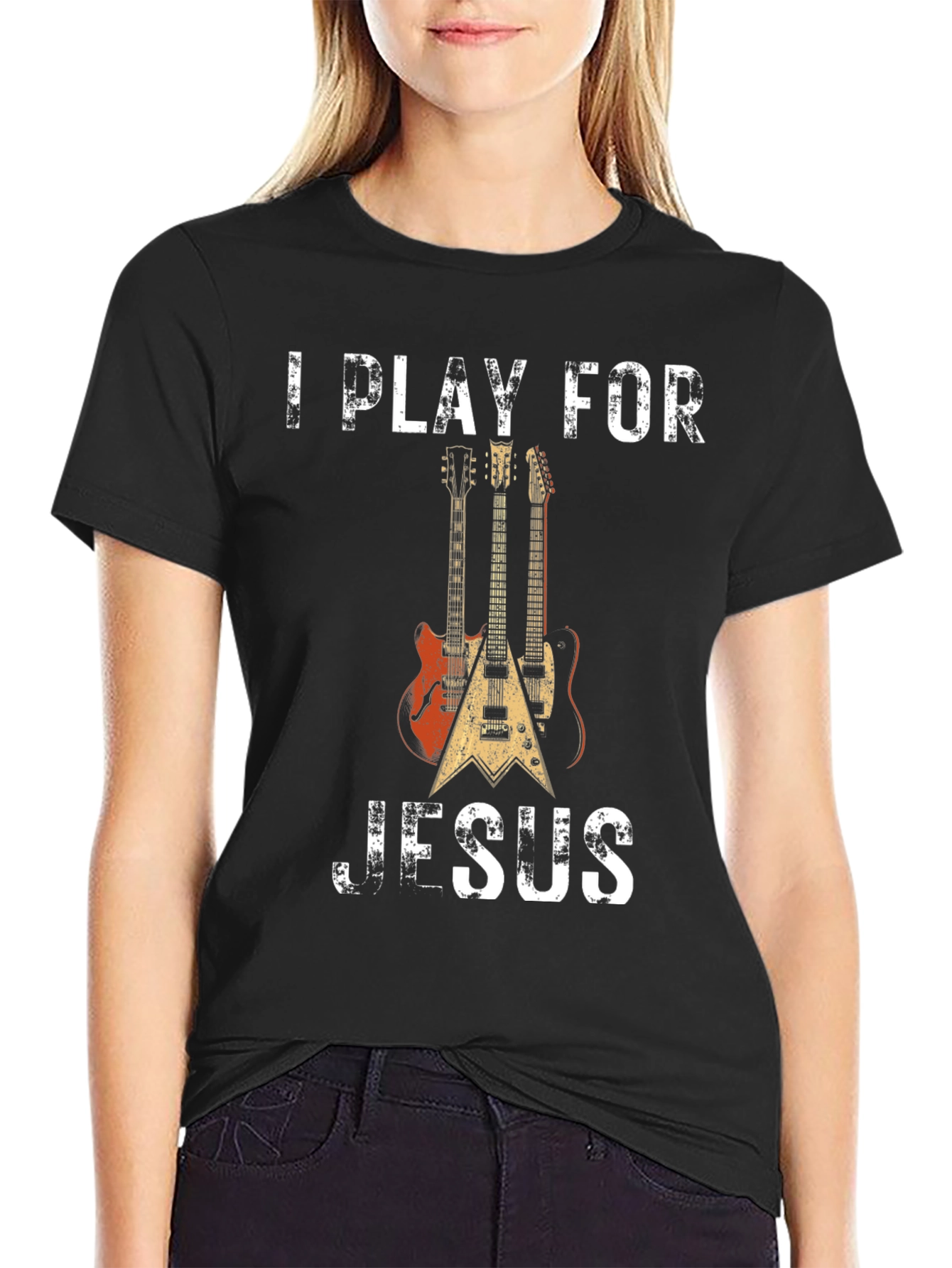 I Play for Jesus T-Shirt: Guitar Christian Apparel