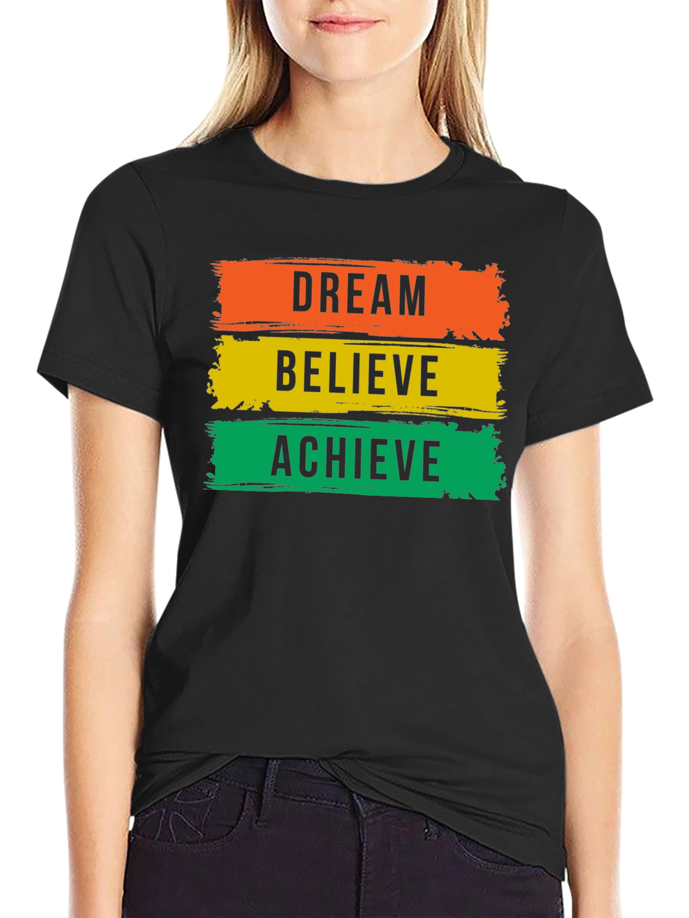 Dream Believe Achieve Graphic Tee - Inspirational T-Shirt