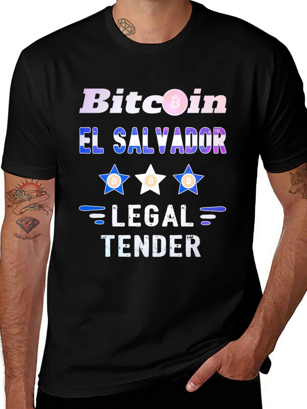 Bitcoin El Salvador Legal Tender Black T-Shirt