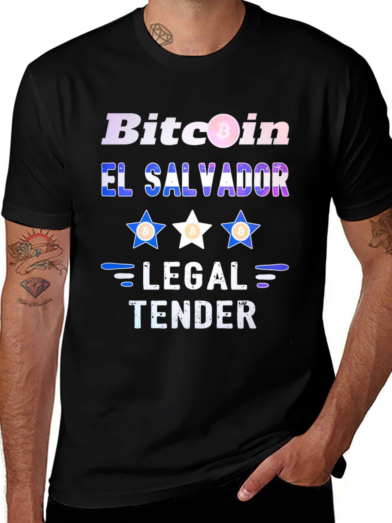 Bitcoin El Salvador Legal Tender Black T-Shirt
