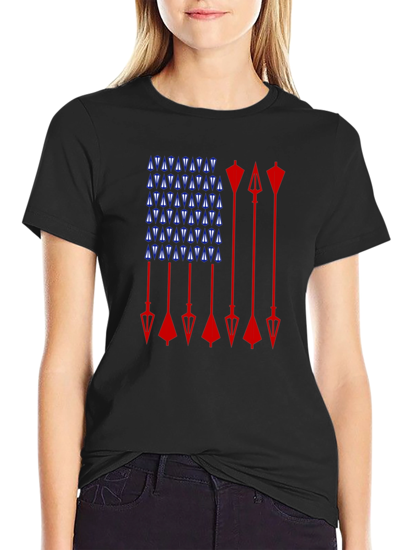 Arrow Flag Graphic Tee - Patriotic Design