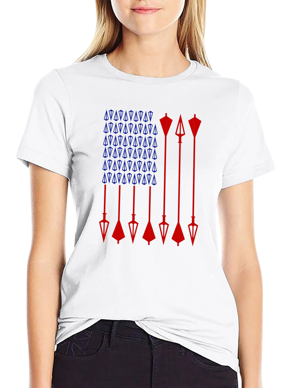 Arrow Flag Graphic Tee - Patriotic Design