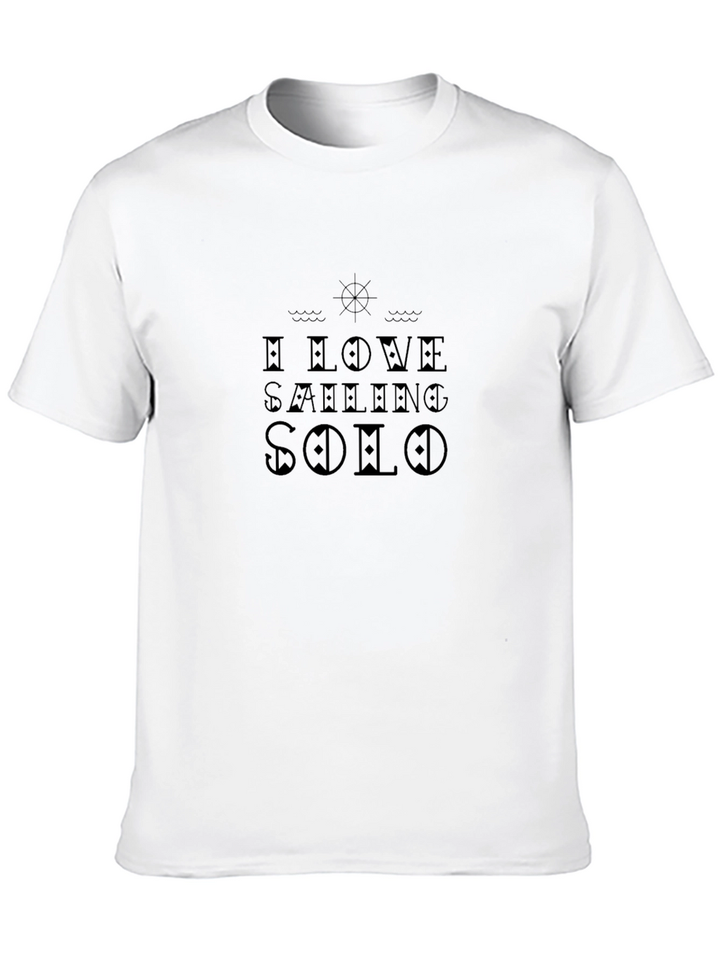 I Love Sailing Solo Black Graphic Tee