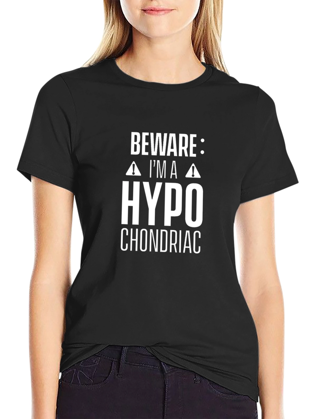 Beware Im a Hypochondriac Graphic T-Shirt - Black