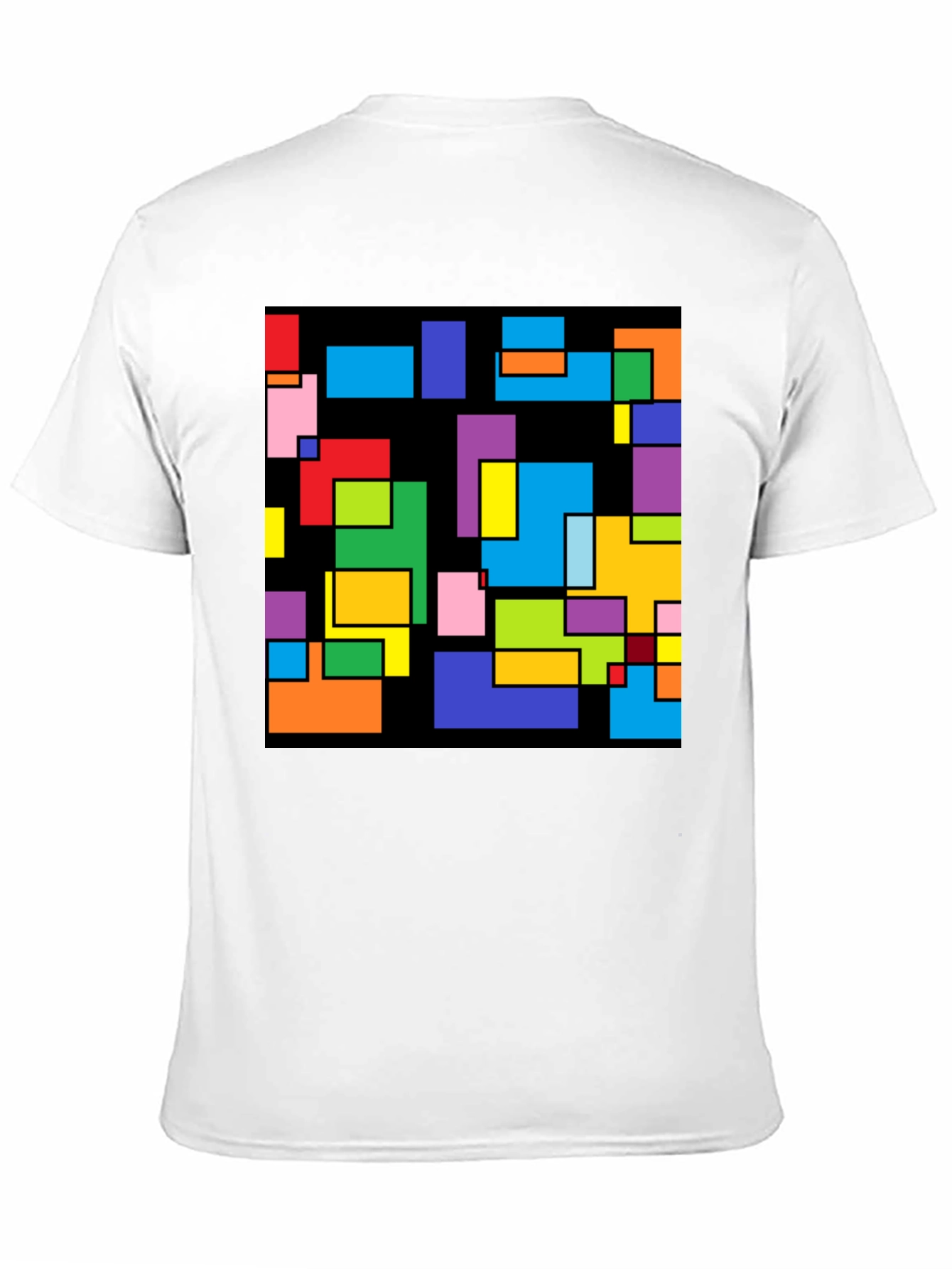 Abstract Geometric Pattern Black T-Shirt