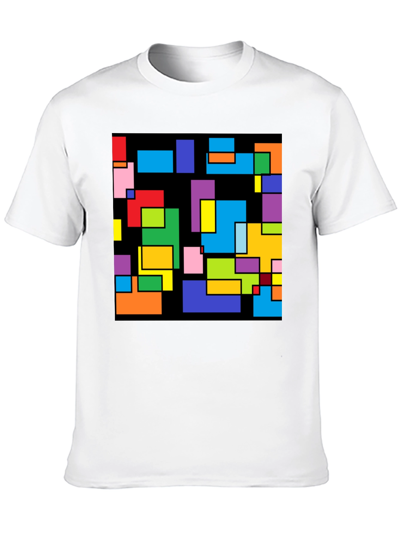 Abstract Geometric Pattern Black T-Shirt