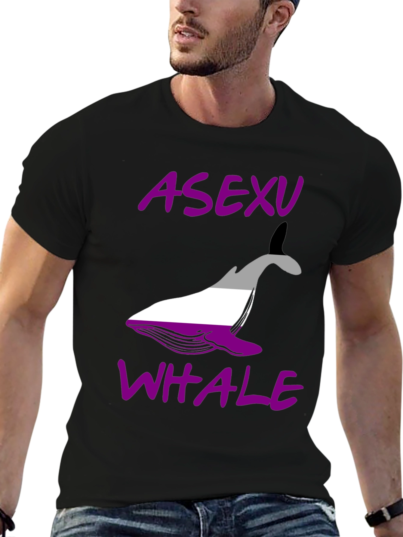 Asexual Pride Whale Graphic T-Shirt