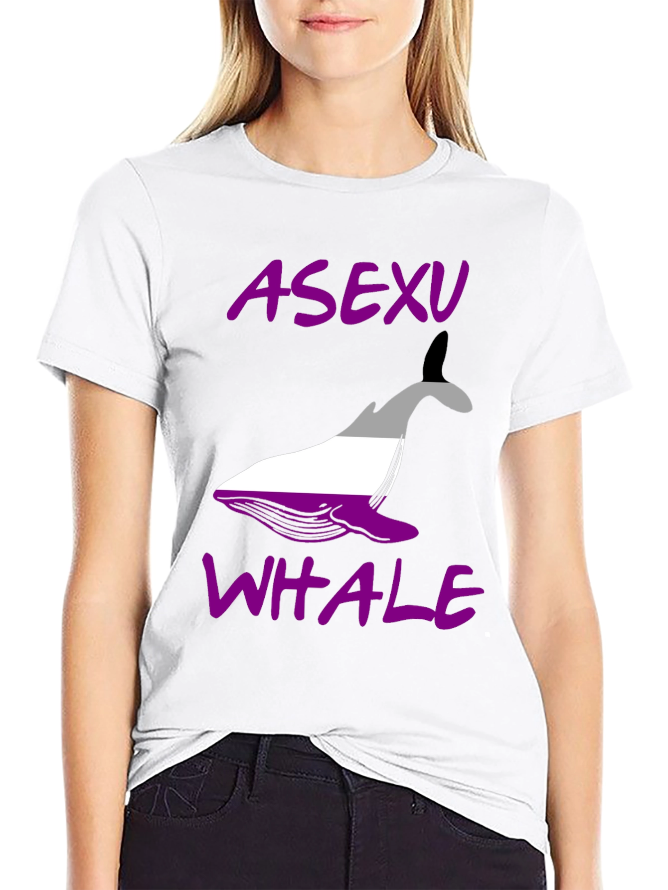 Asexual Pride Whale Graphic T-Shirt