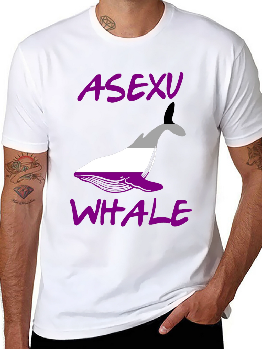 Asexual Pride Whale Graphic T-Shirt