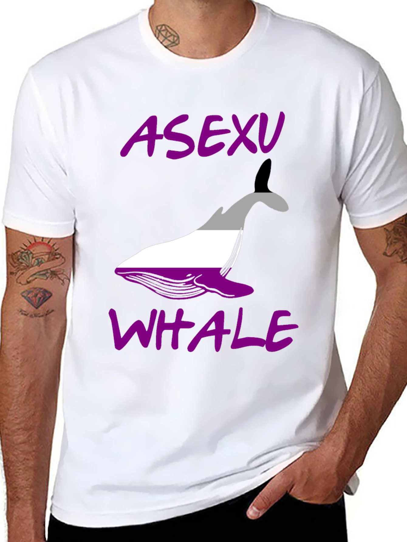 Asexual Pride Whale Graphic T-Shirt