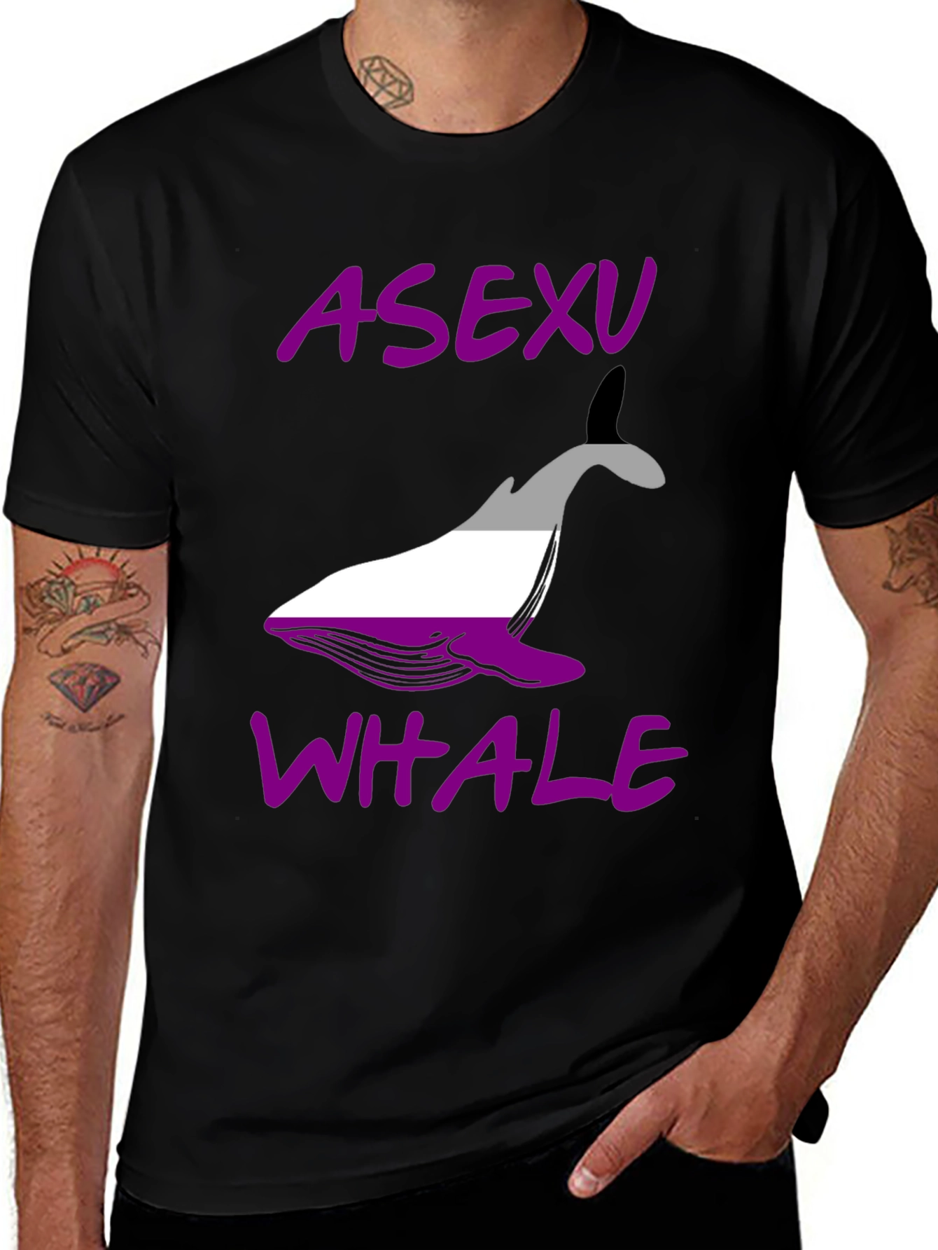 Asexual Pride Whale Graphic T-Shirt