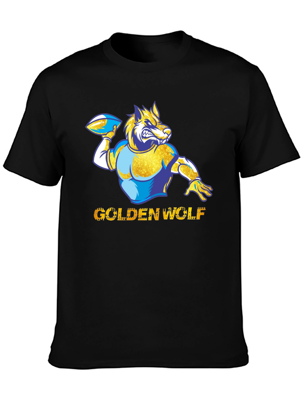 Golden Wolf Football Graphic Tee