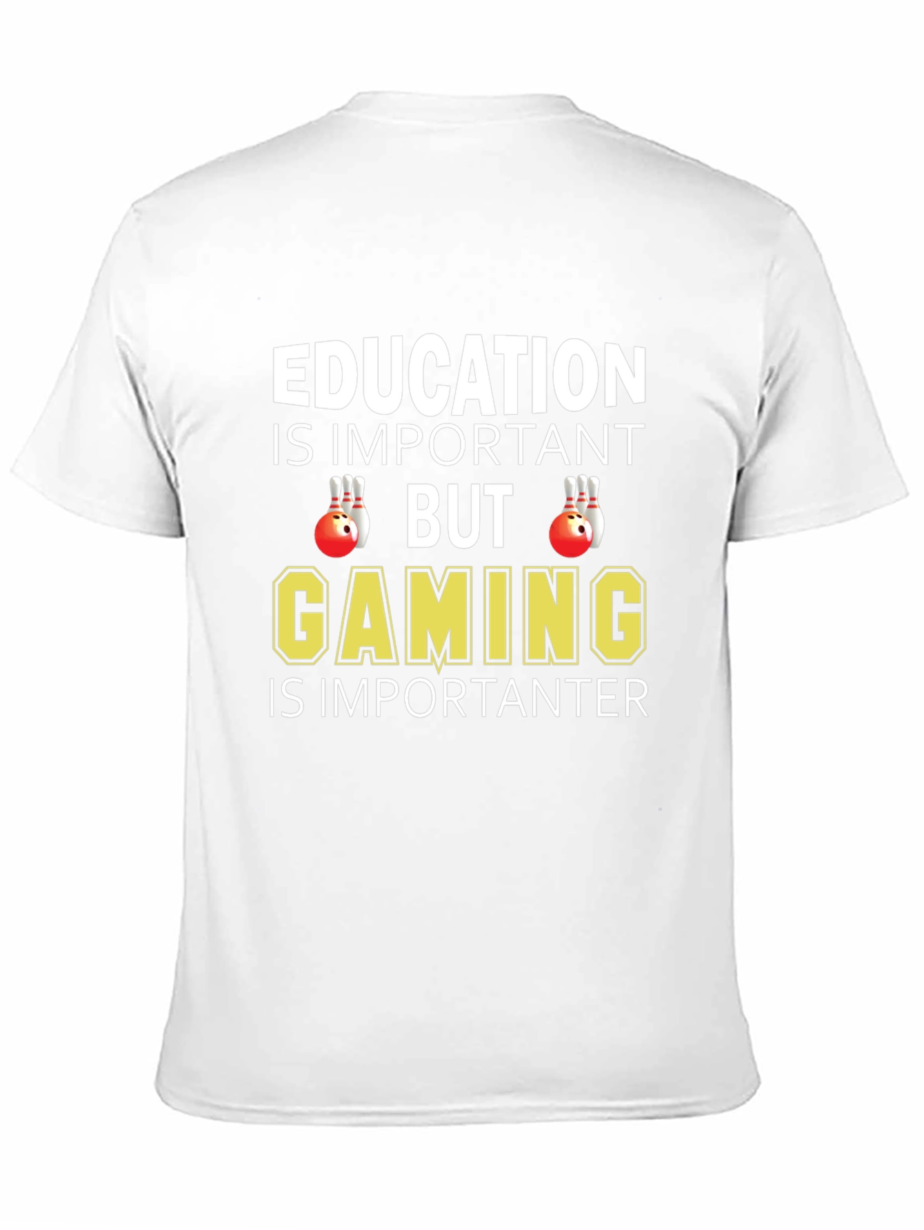 Education vs Gaming Graphic T-Shirt