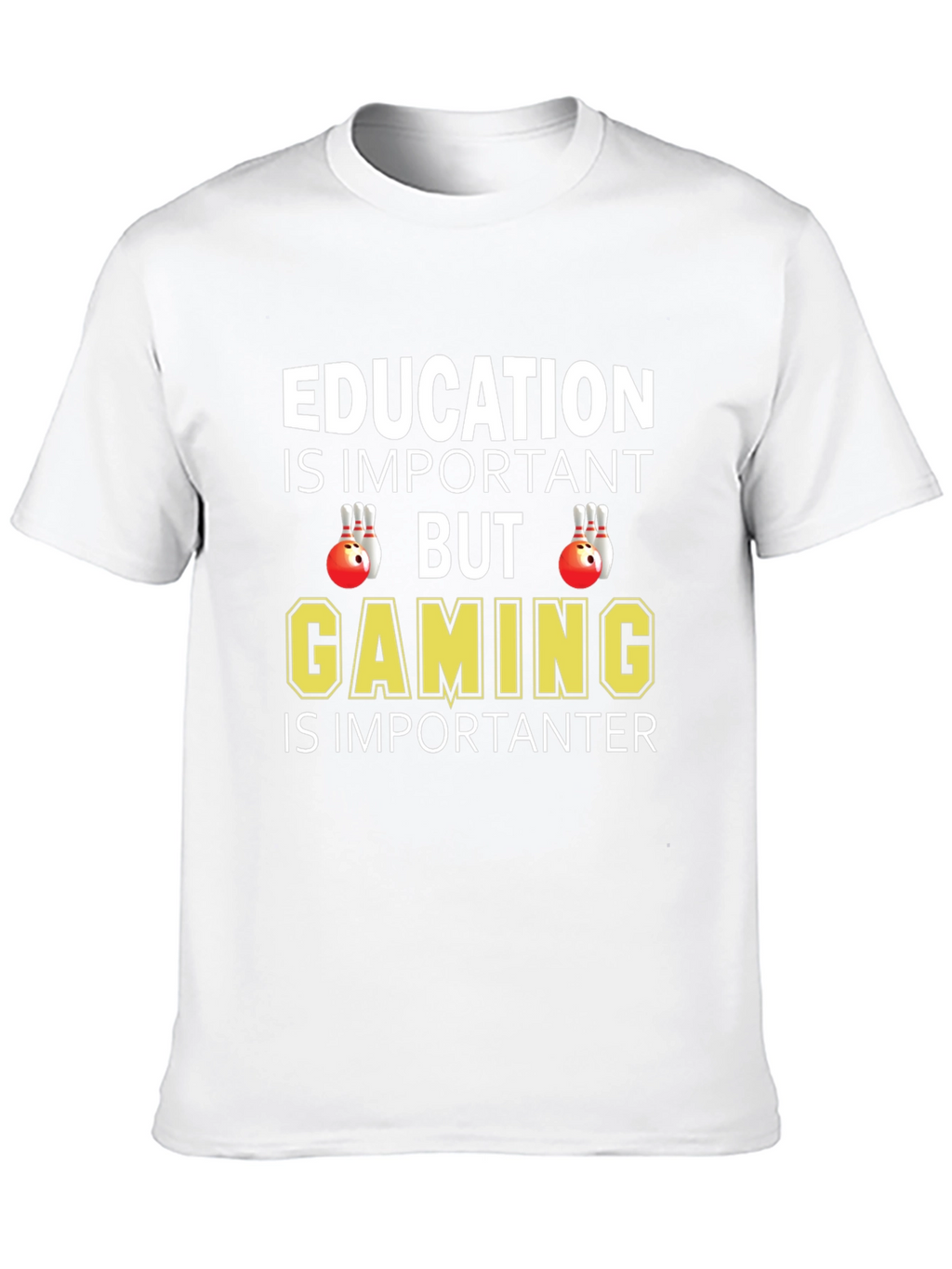 Education vs Gaming Graphic T-Shirt