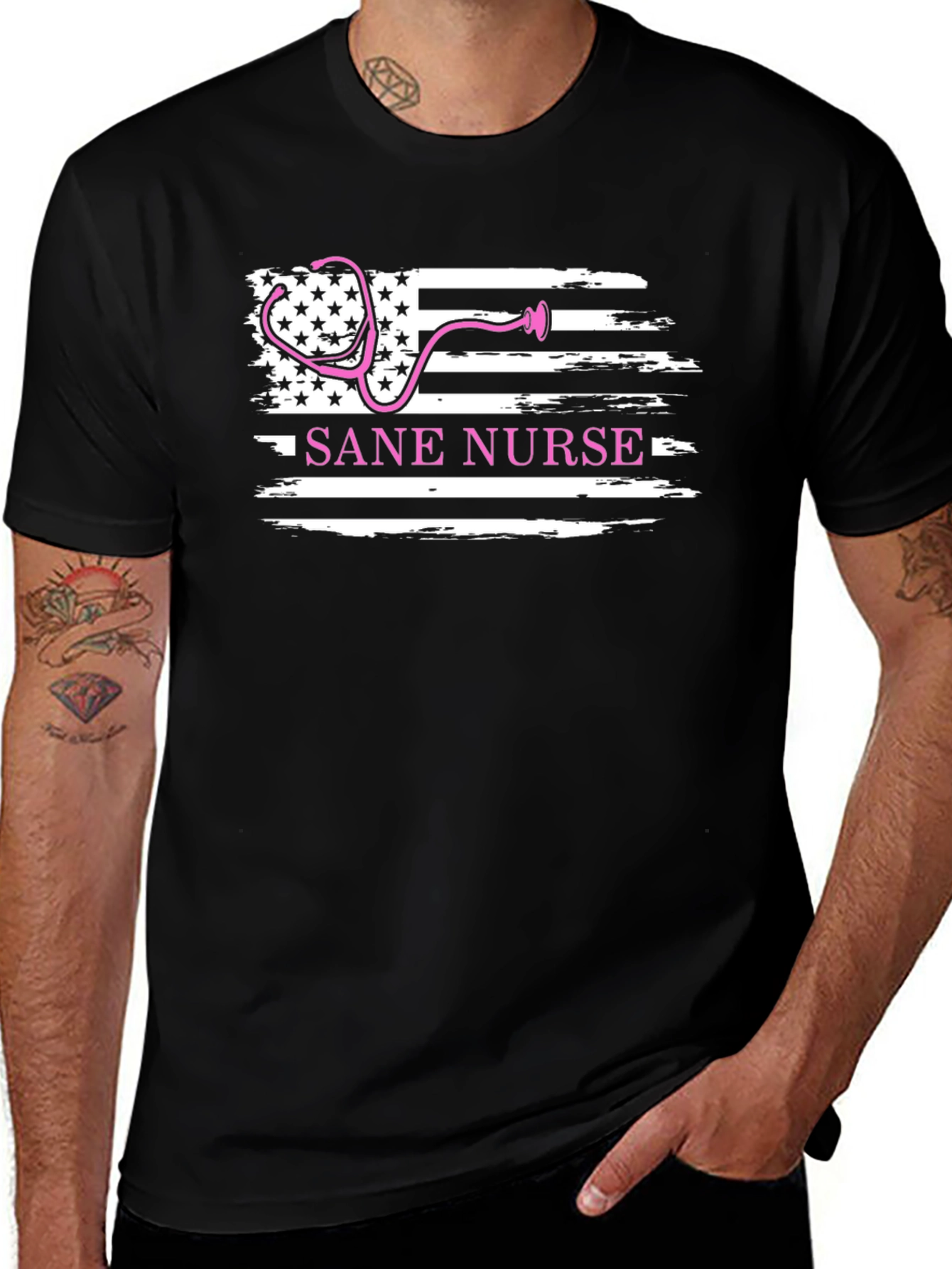 Sane Nurse American Flag T-Shirt