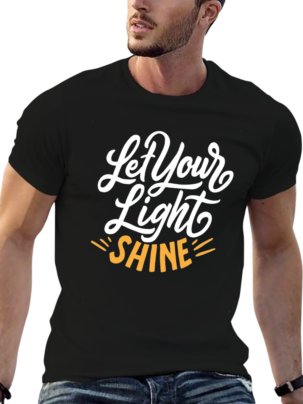 Let Your Light Shine Graphic Tee - Black