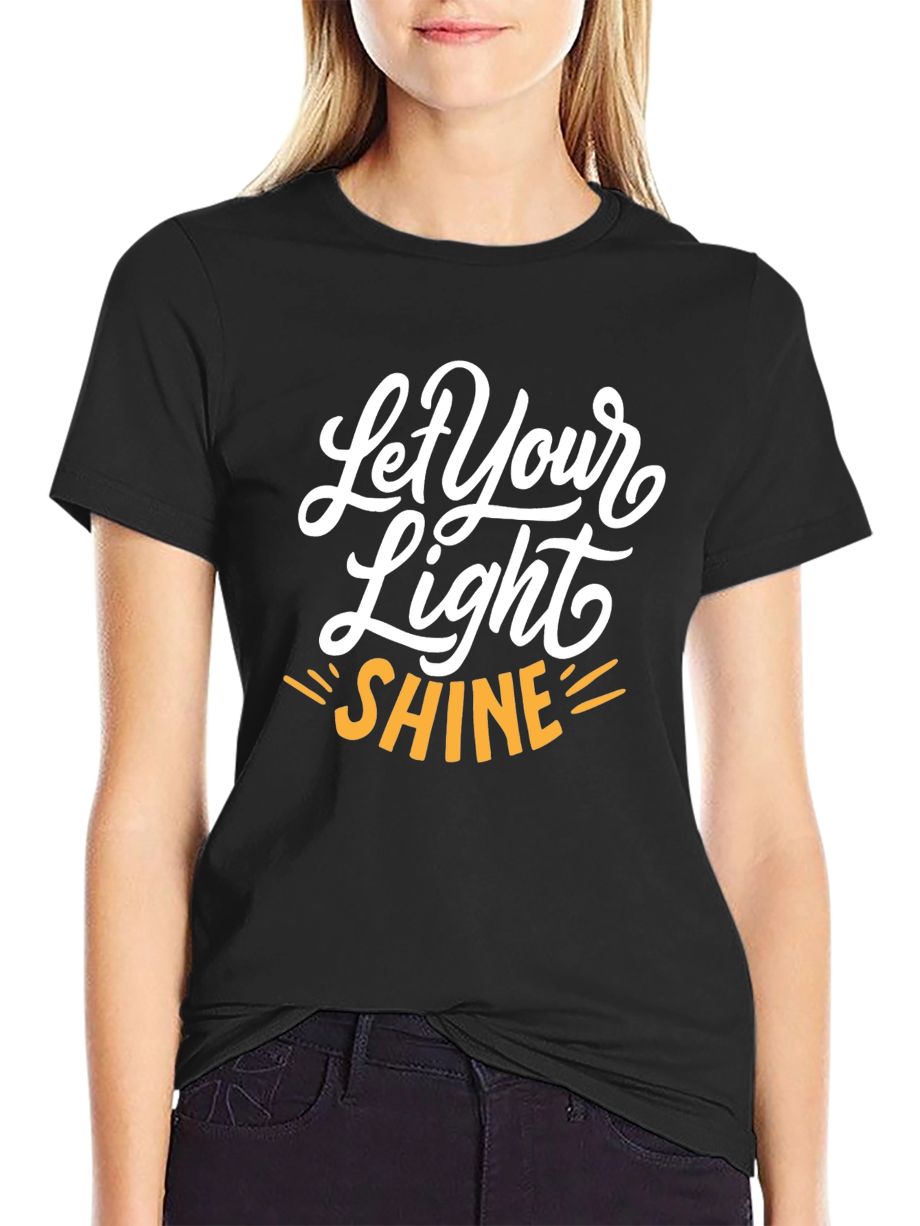 Let Your Light Shine Graphic Tee - Black