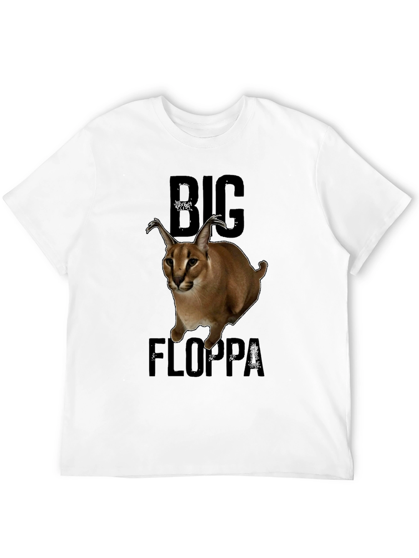 Big Floppa Graphic T-Shirt - Unique Caracal Cat Design