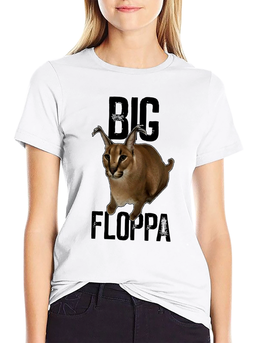 Big Floppa Graphic T-Shirt - Unique Caracal Cat Design