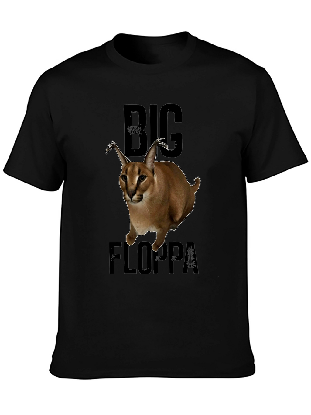Big Floppa Graphic T-Shirt - Unique Caracal Cat Design
