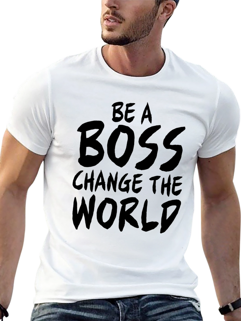 Be A Boss Graphic Tee - Black Cotton T-Shirt