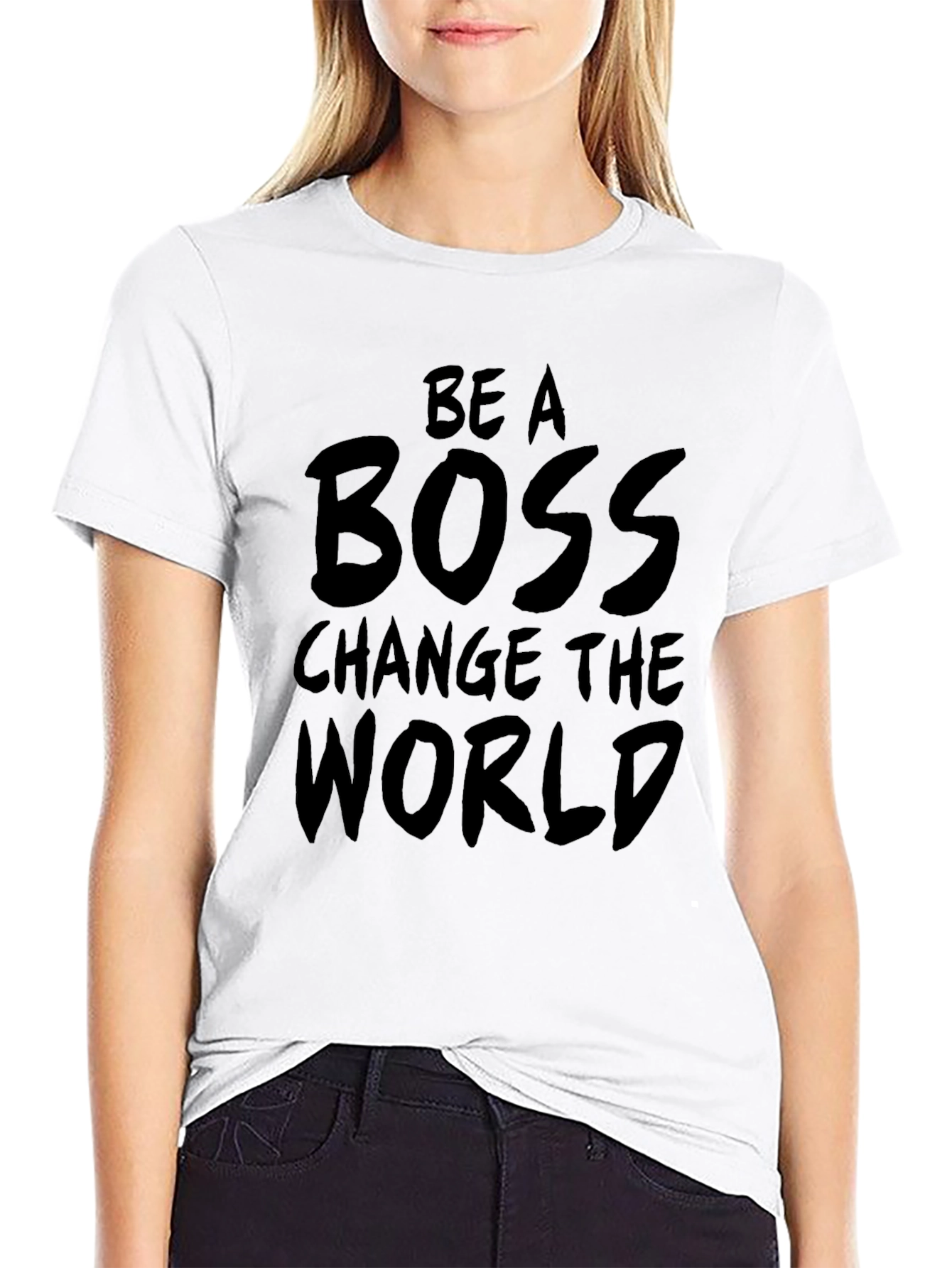 Be A Boss Graphic Tee - Black Cotton T-Shirt