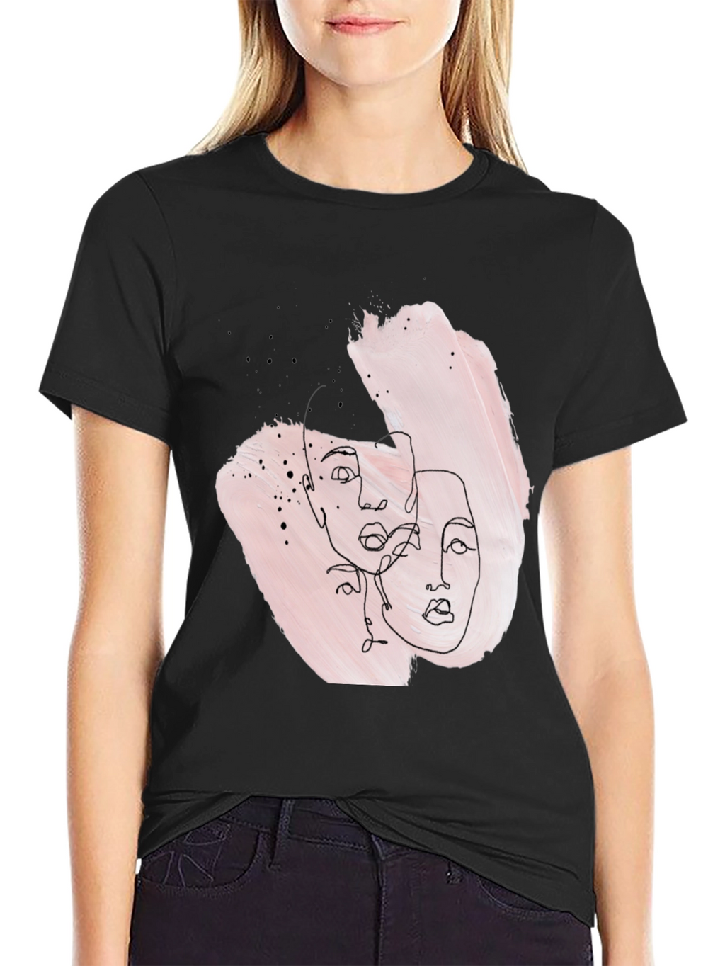 Abstract Faces Graphic Tee - Stylish Unisex T-Shirt