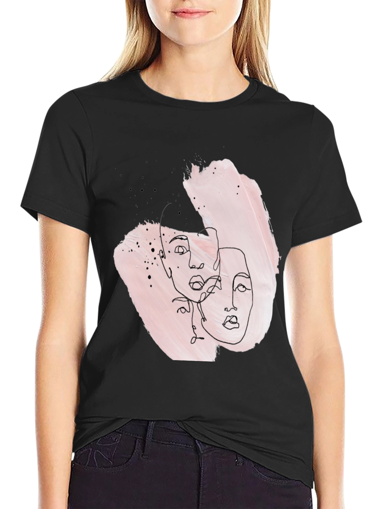 Abstract Faces Graphic Tee - Stylish Unisex T-Shirt