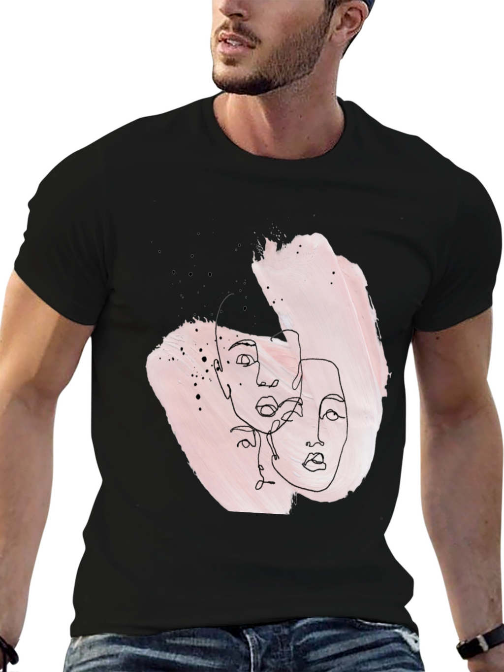 Abstract Faces Graphic Tee - Stylish Unisex T-Shirt
