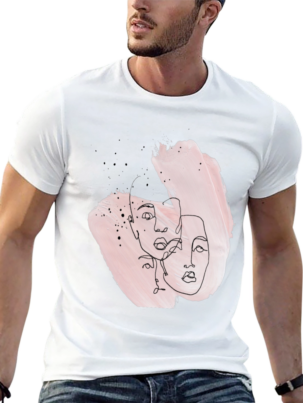 Abstract Faces Graphic Tee - Stylish Unisex T-Shirt