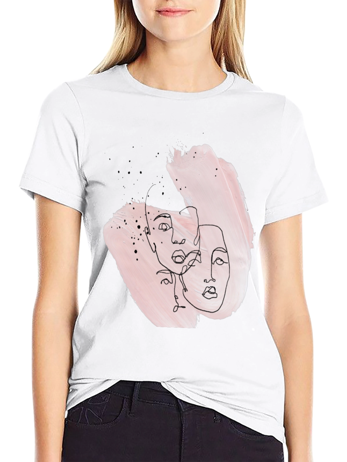 Abstract Faces Graphic Tee - Stylish Unisex T-Shirt