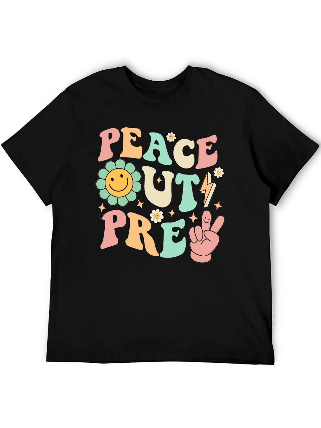 Peace Out Pre-K Groovy Graphic Tee