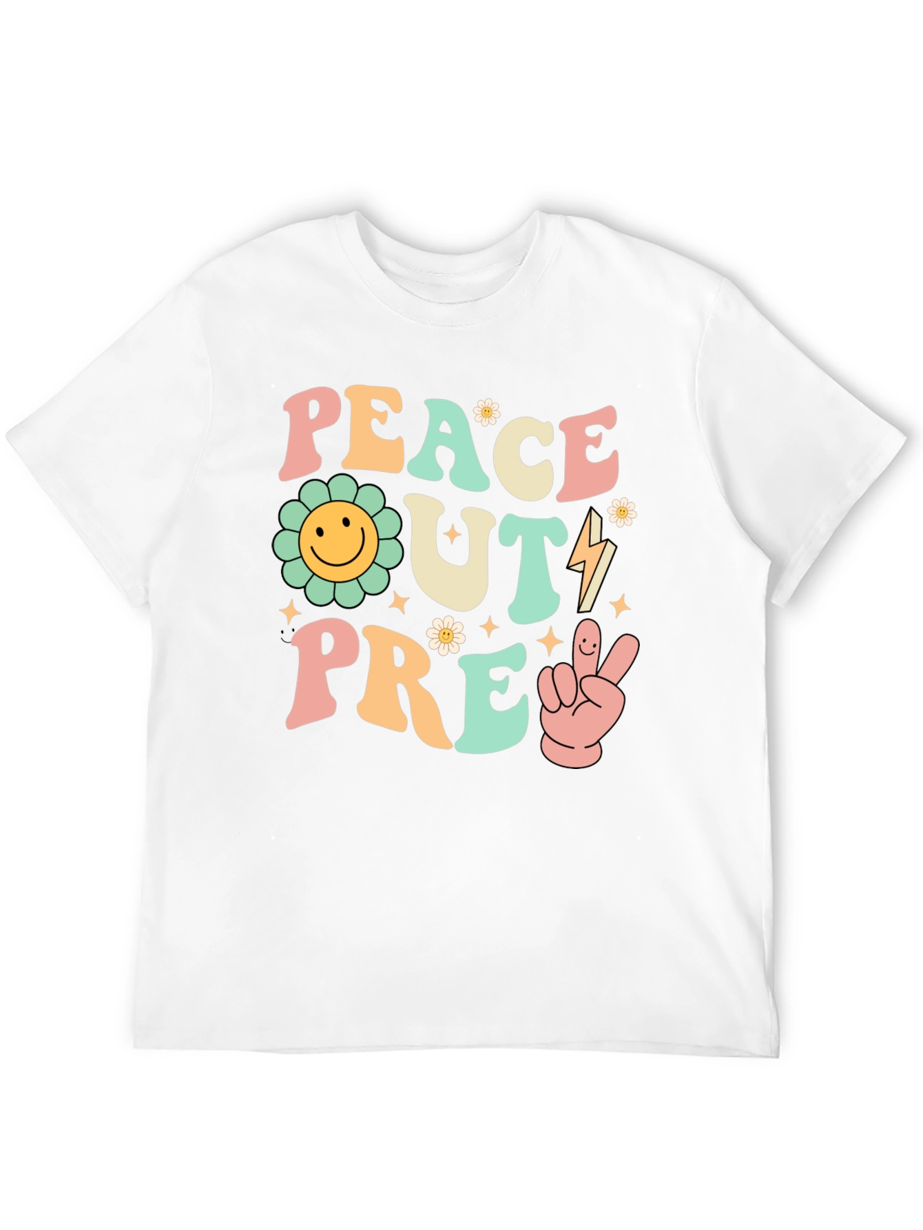 Peace Out Pre-K Groovy Graphic Tee