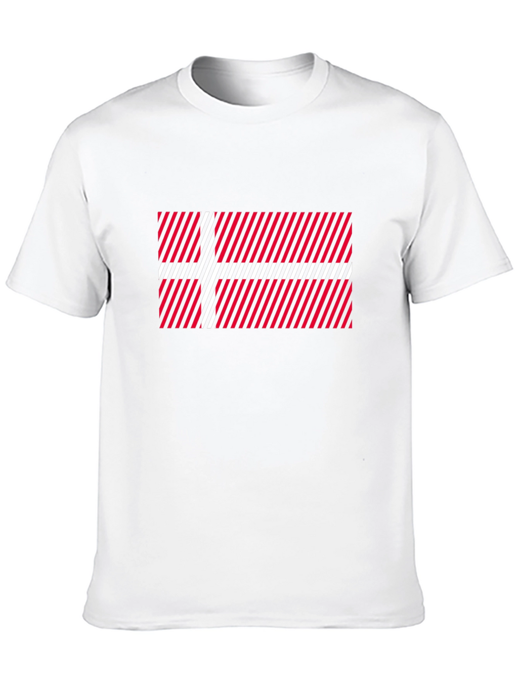 Danish Flag Pattern T-Shirt