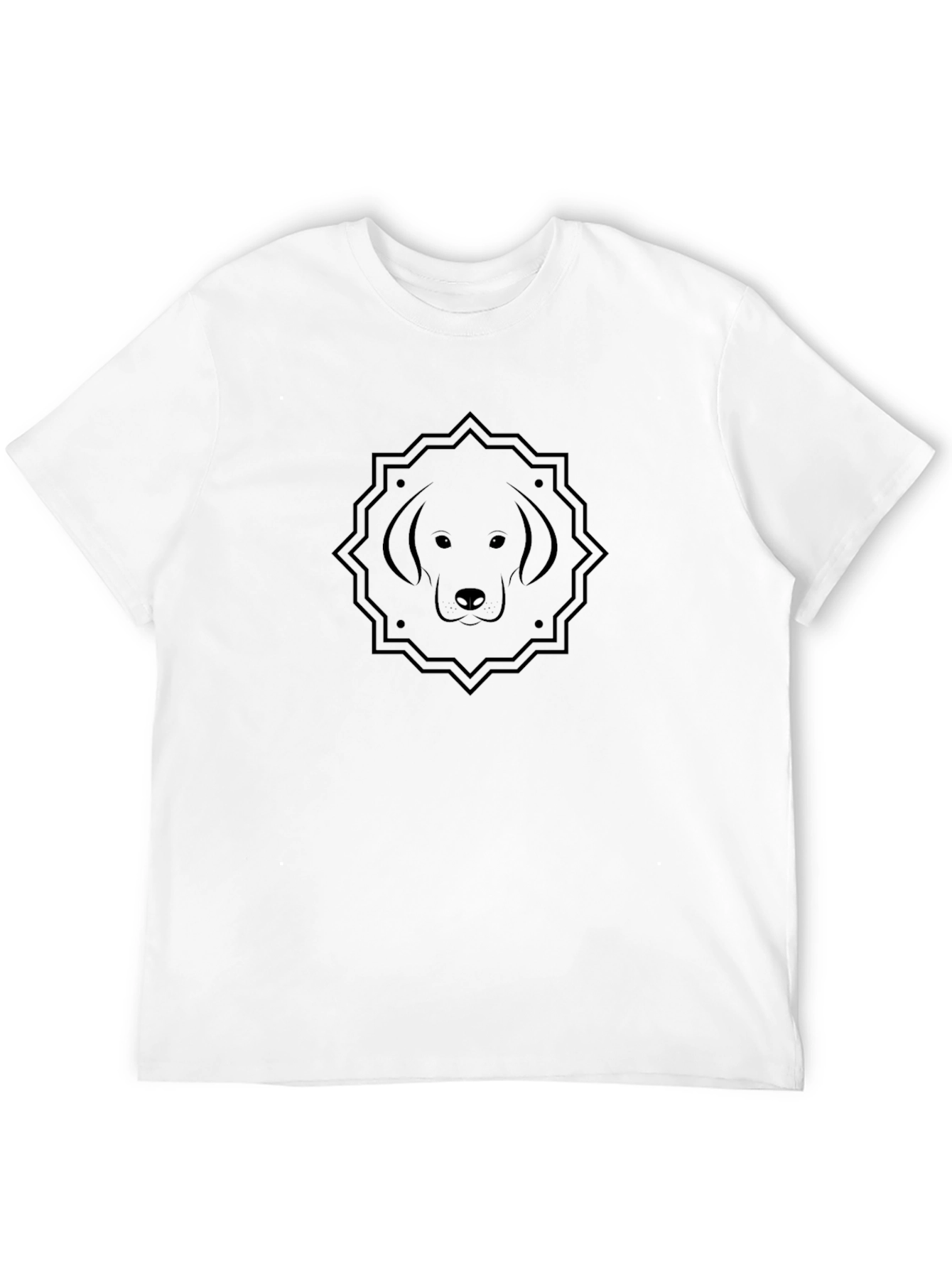 Dog Face Graphic Black T-Shirt