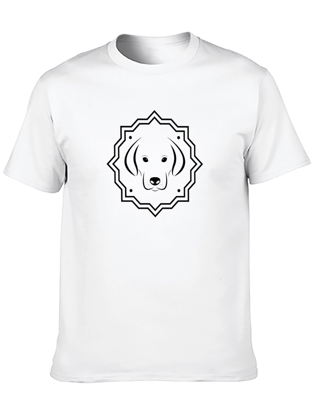 Dog Face Graphic Black T-Shirt