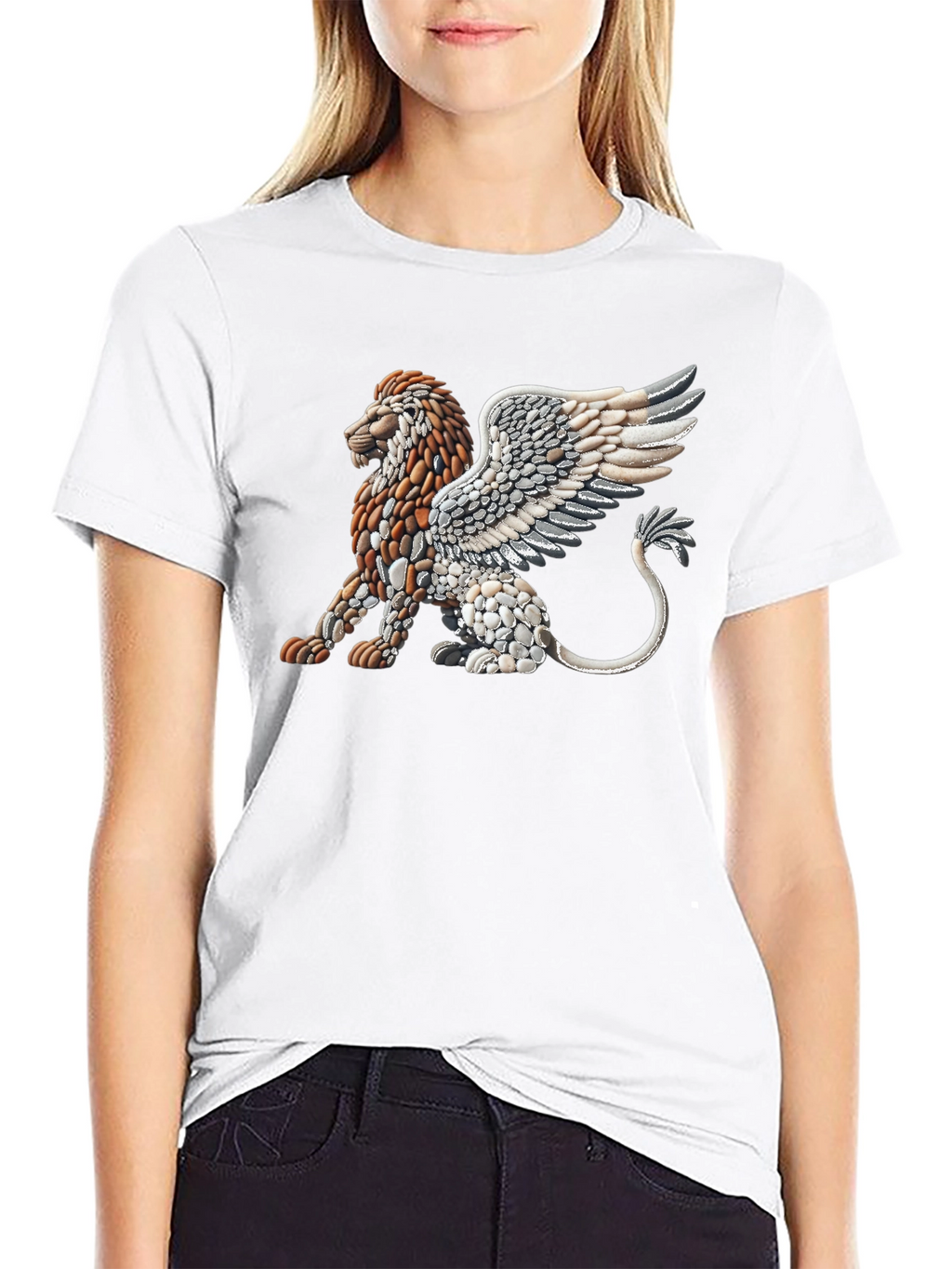 Stone Lion Graphic Tee - Unique Design