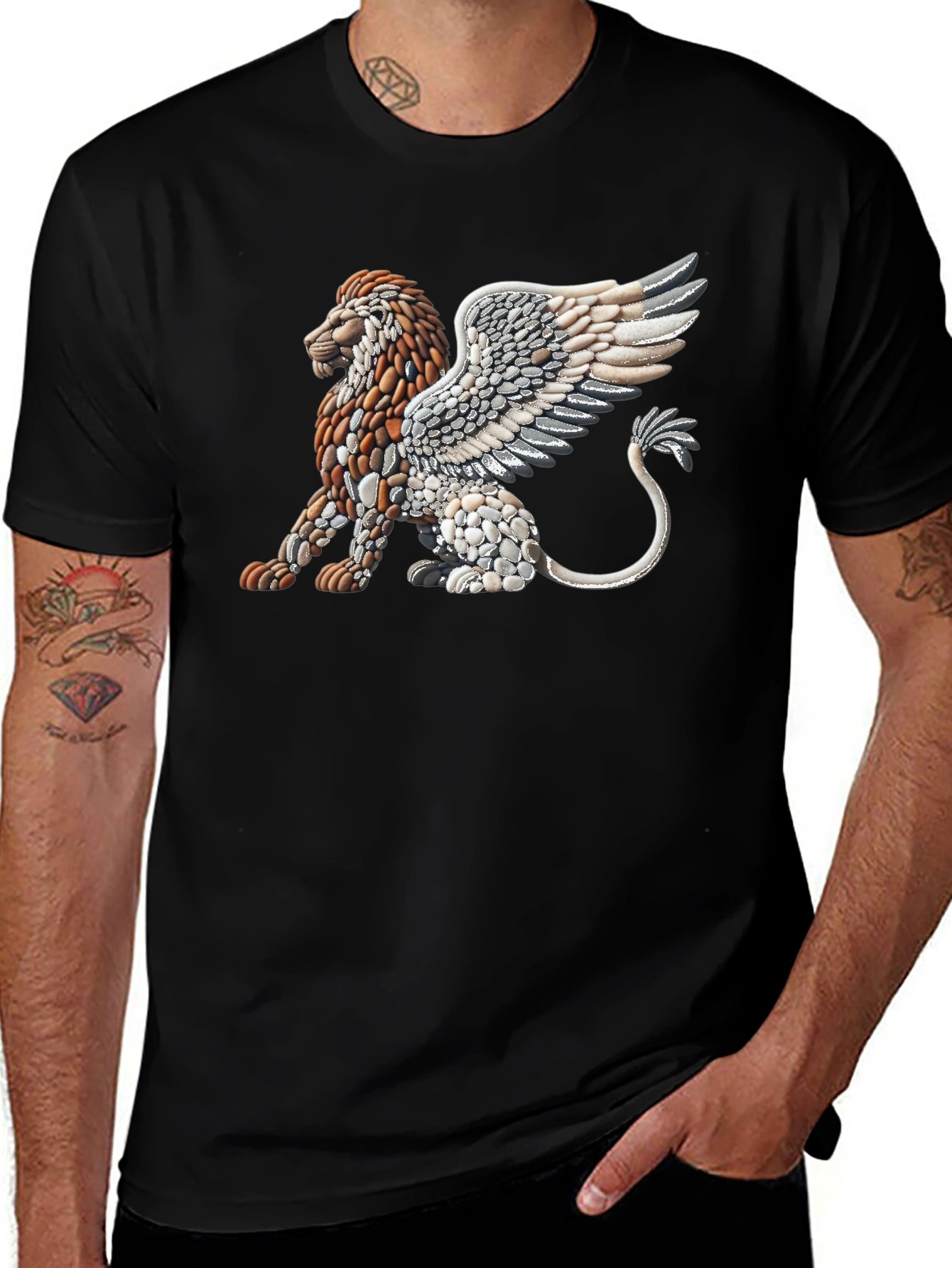Stone Lion Graphic Tee - Unique Design