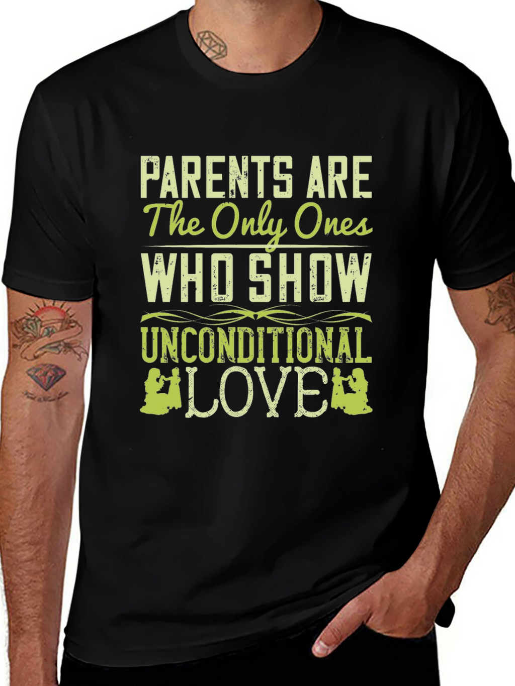 Parents Unconditional Love Black Tee