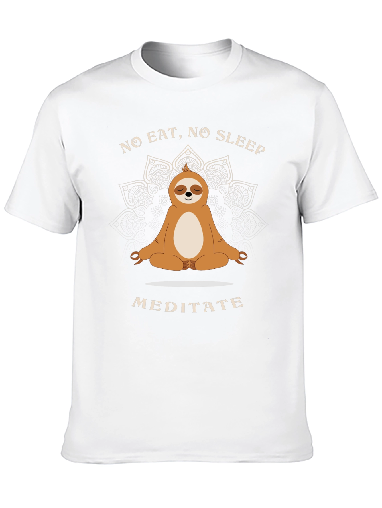 Meditating Sloth T-Shirt - No Eat No Sleep Meditate