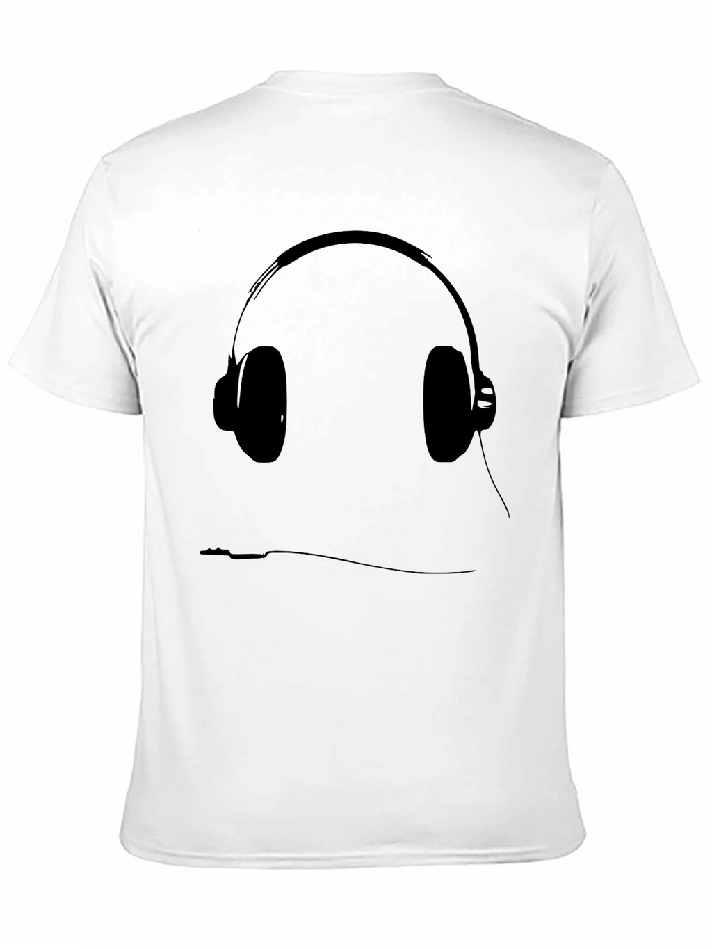 Black T-Shirt with Headphone Graphic