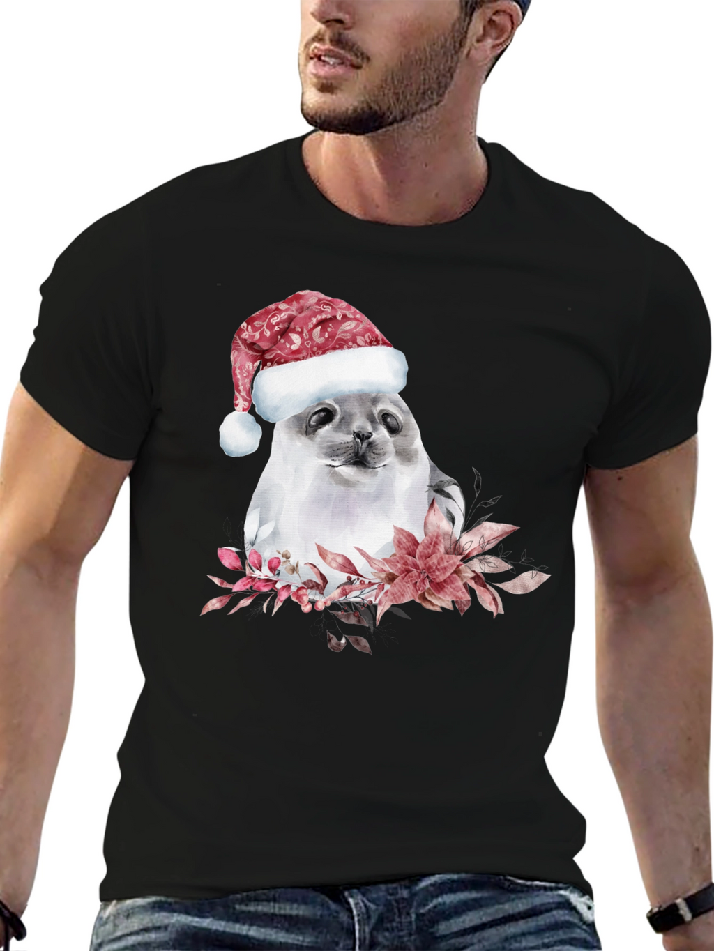 Festive Seal Holiday T-Shirt