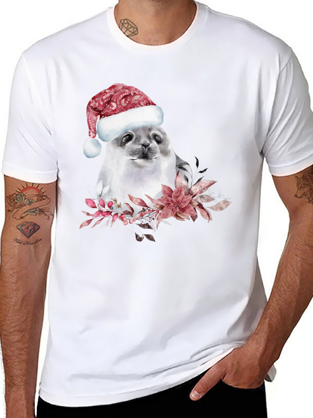 Festive Seal Holiday T-Shirt