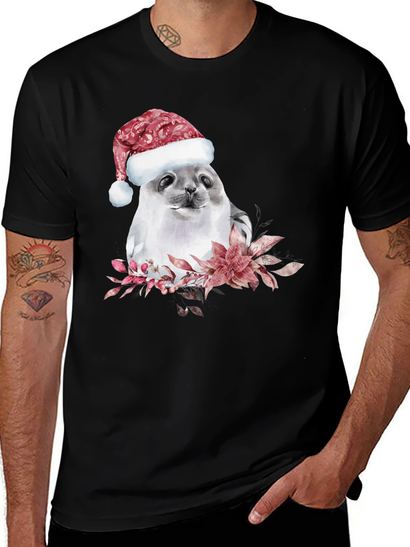 Festive Seal Holiday T-Shirt