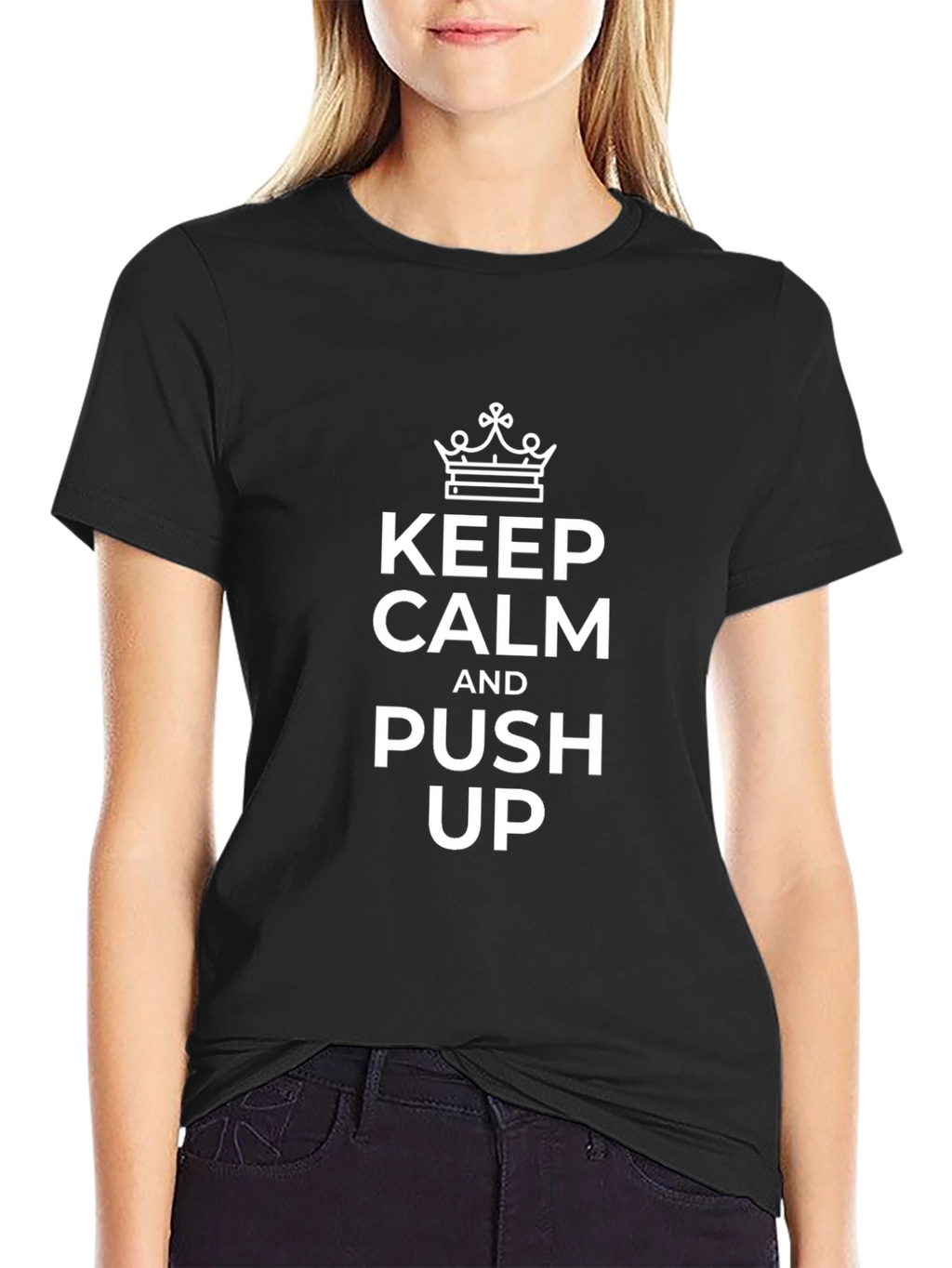 Keep Calm and Push Up T-Shirt - Black