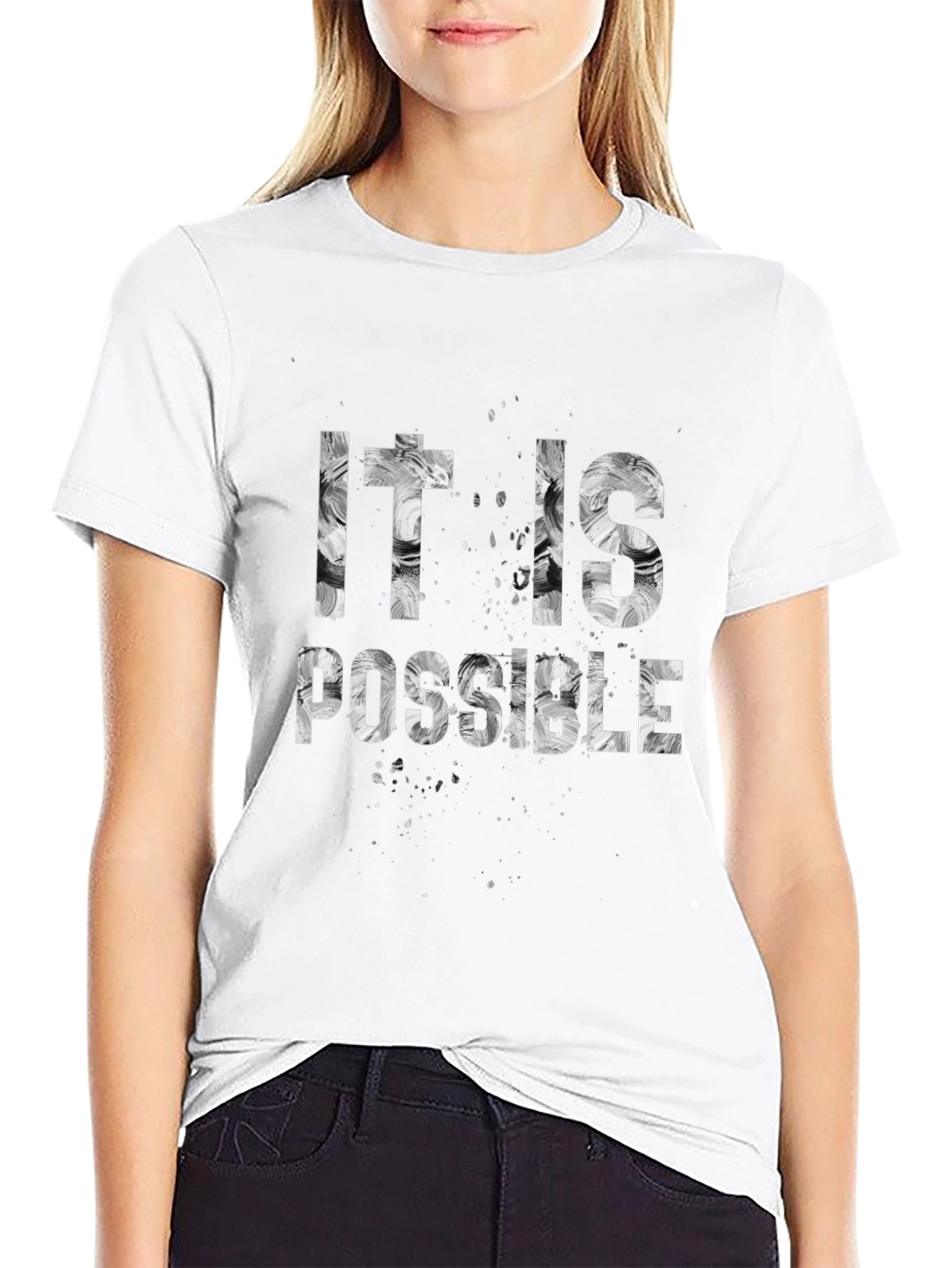 It Is Possible Graphic Print Black T-Shirt
