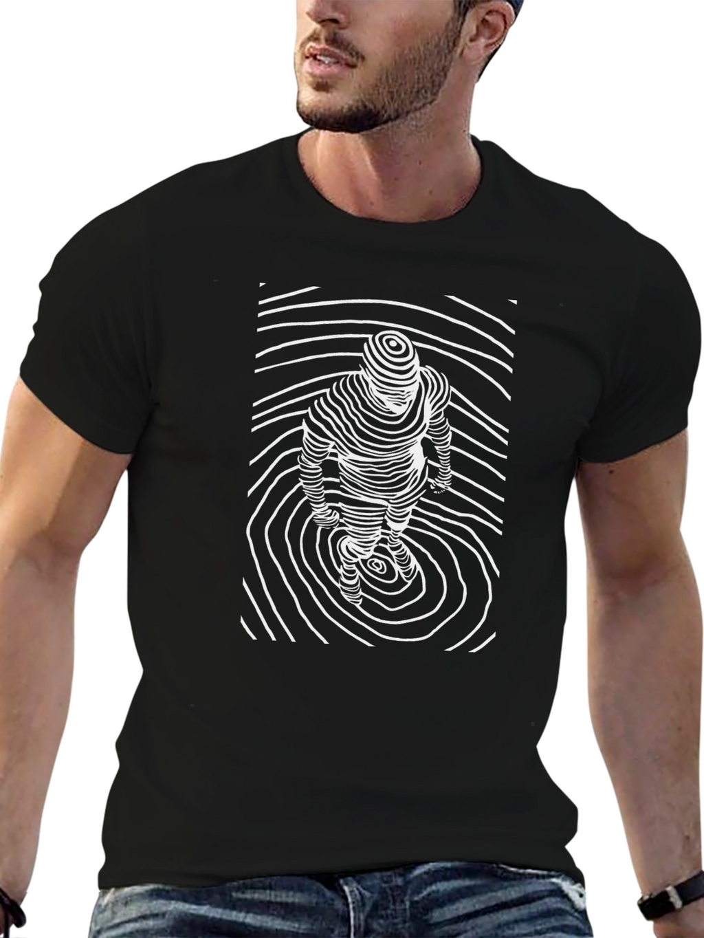 Optical Illusion Art Graphic Tee - Modern Style