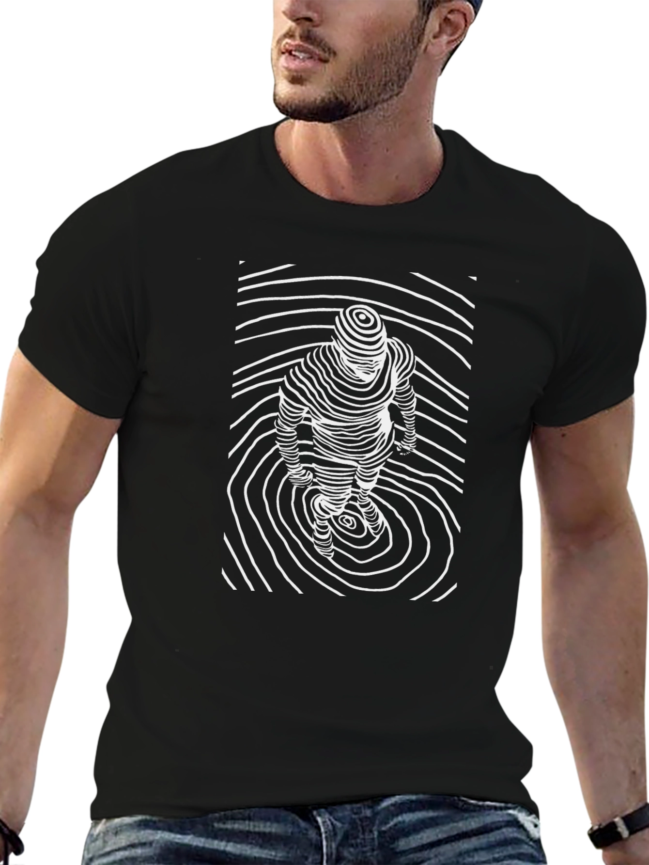 Optical Illusion Art Graphic Tee - Modern Style