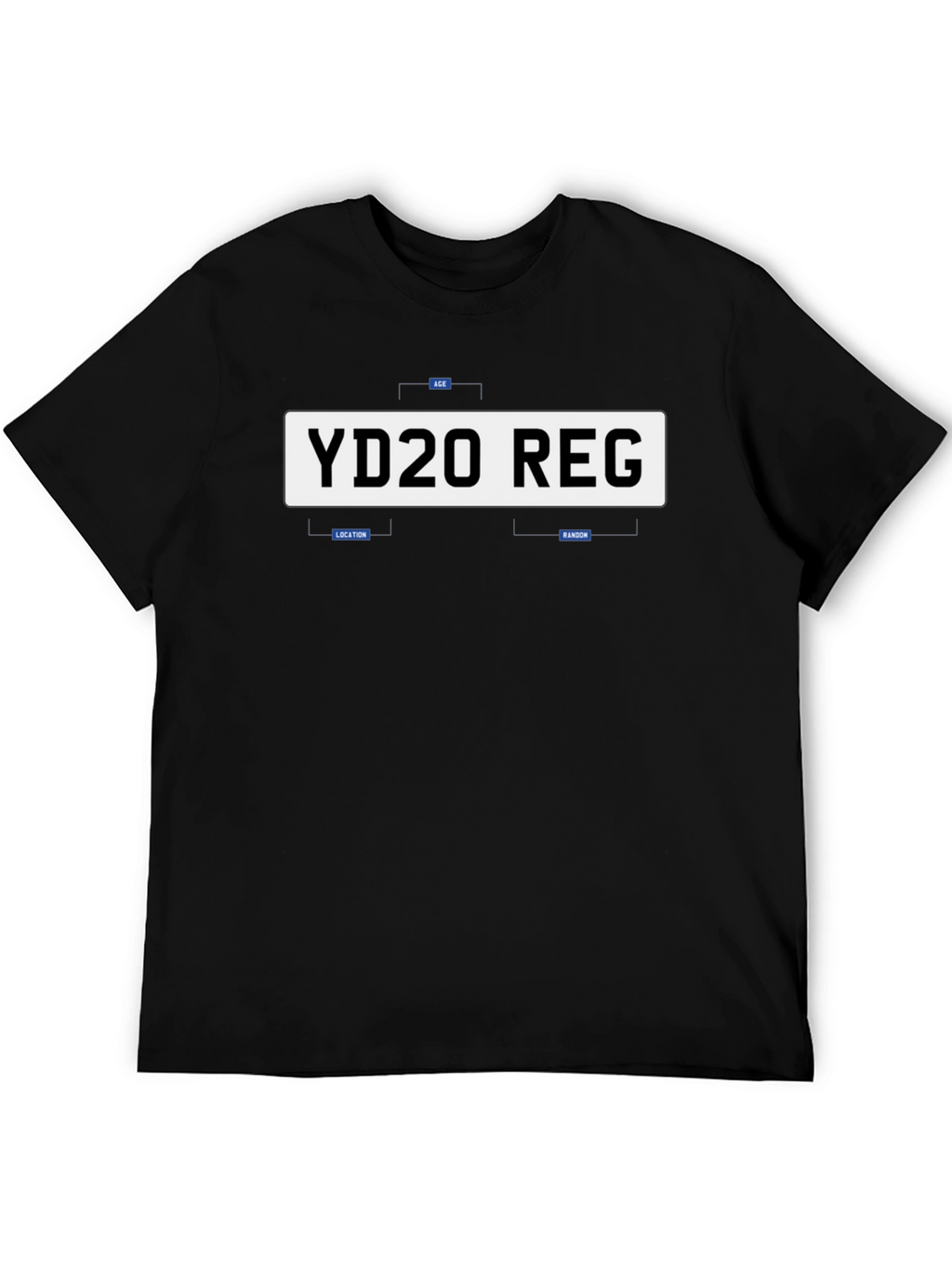 Novelty License Plate Style T-Shirt - YD20 REG